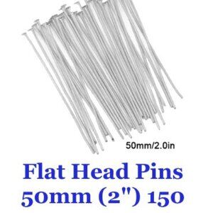Flat Head Pins T Pins, 50mm (2"), Bendable & Cuttable Alloy 150 count